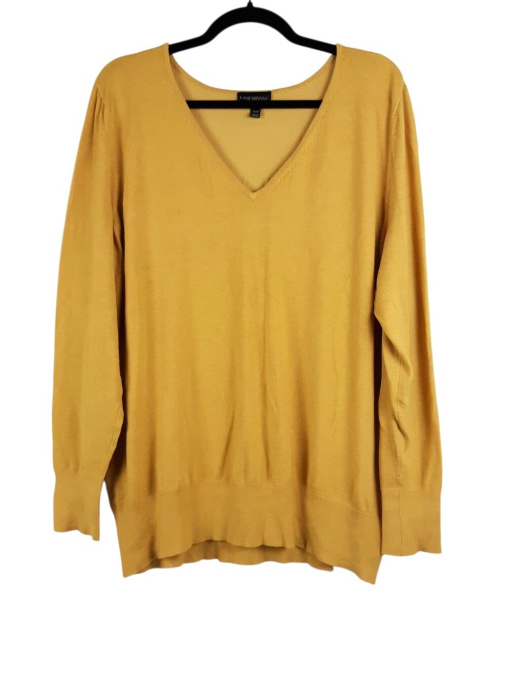Lane Bryant Honey Yellow V Neck Pullover Sweater Long Sleeve Size 18/20